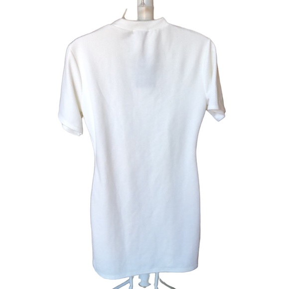 Pretty little things white fitted dress size 6 waffle knit textured mini length - Picture 2 of 9
